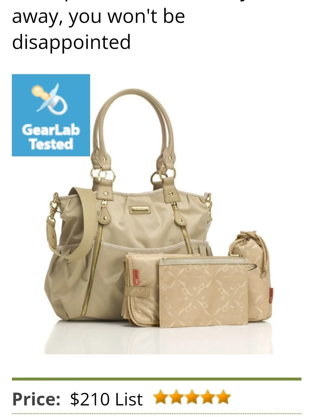 Storksak Luxury Diaper Bag.